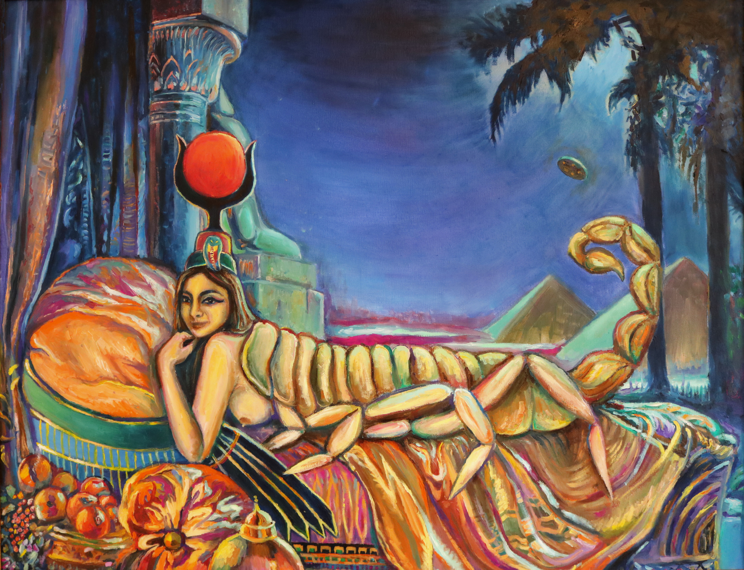 Ancient Egyptian Scorpion Goddess Serket — oil on canvas